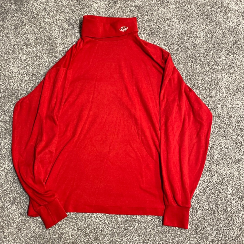 Land's End Vintage Red Turtleneck Men's Large